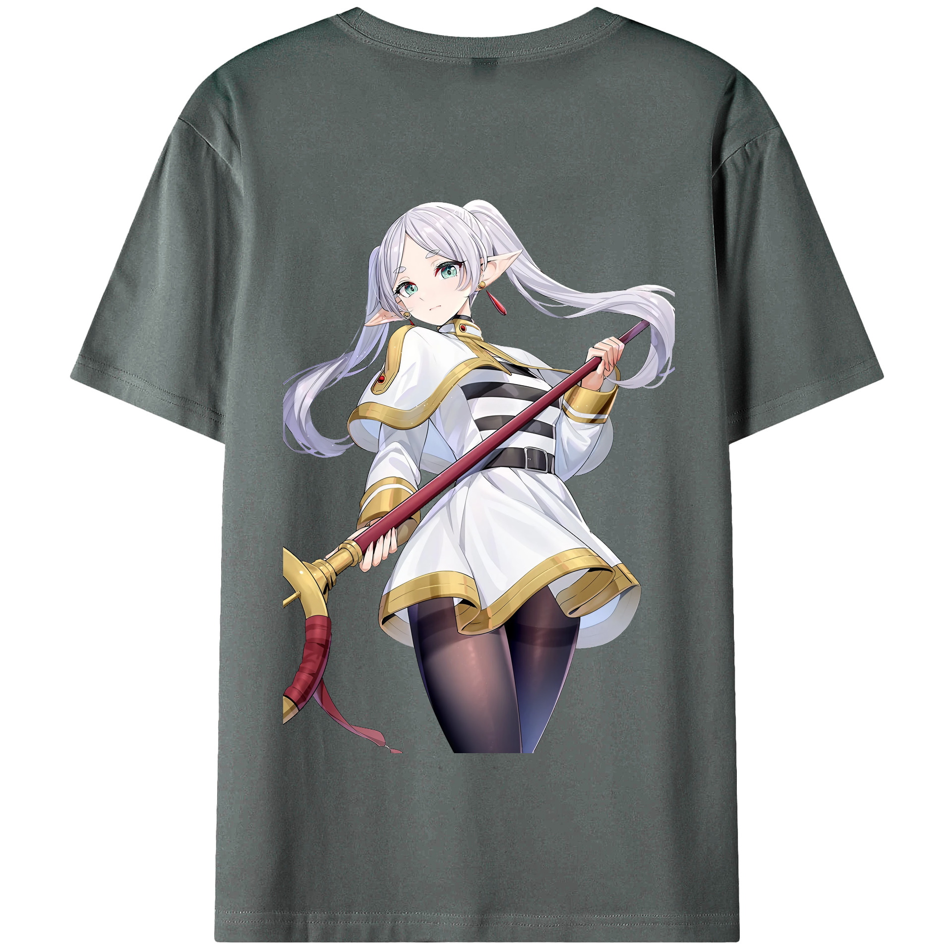 （画像用） 葬送のフリーレン Frieren 綿100％半袖Tシャツ（背面プリント）